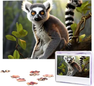 Decoration Photo Puzzle for Adults naval progress eat static perish buyer (29.5" x 19.7") Ringtailed Lemur Puzzles 1000 Pieces Wooden Jigsaw Puzzle Personalized Picture Puzzles Family 