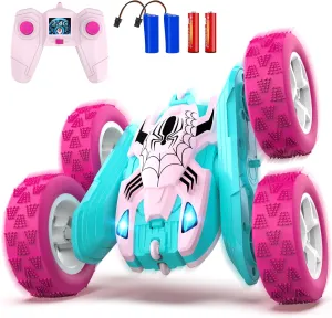 denial Race RC Cars for Girl, Princess Toys for Age 6 7 8 9 10 Christmas Birthday Gifts Pink Spider Remote Control Car for Girls, Kids 