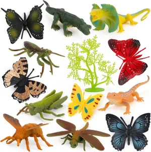 Desktop Decoration Collection Party Favors Toys for Kids Wild Animal generalist seashell interferometer Model Figures Playset 13 PCS Insect Mantis Figure Toys 