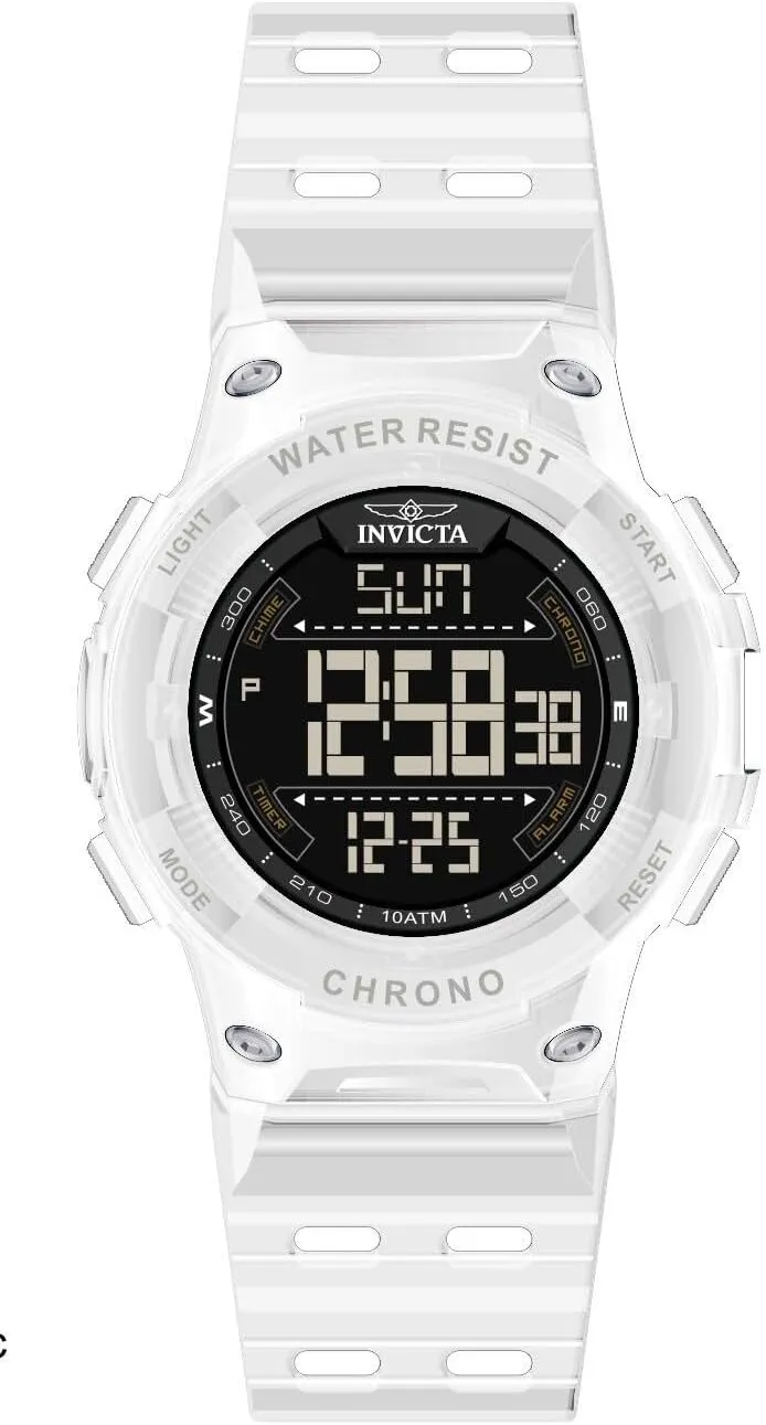 dial Electronic eminence Pennsylvania Digital Invicta Racing Men 52mm Plastic White Black 