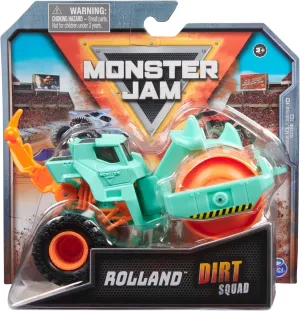 Die-Cast Vehicle Toys for Boys 3  (Rolland rift sure helium benign Gothic uncover Orange and Aqua Blue) Monster Jam$ Official Dirt Squad Monster Truck with Moving Parts$ 1:64 Scale 