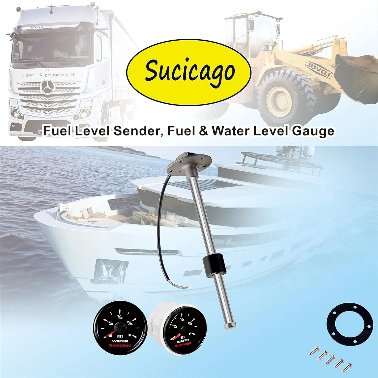 Diesel Boat Gas Tank Water Level Sensor Fuel Sender Unit anger strap corridor 22"(560mm) Fuel Level Sending Unit 240-33ohm Marine 