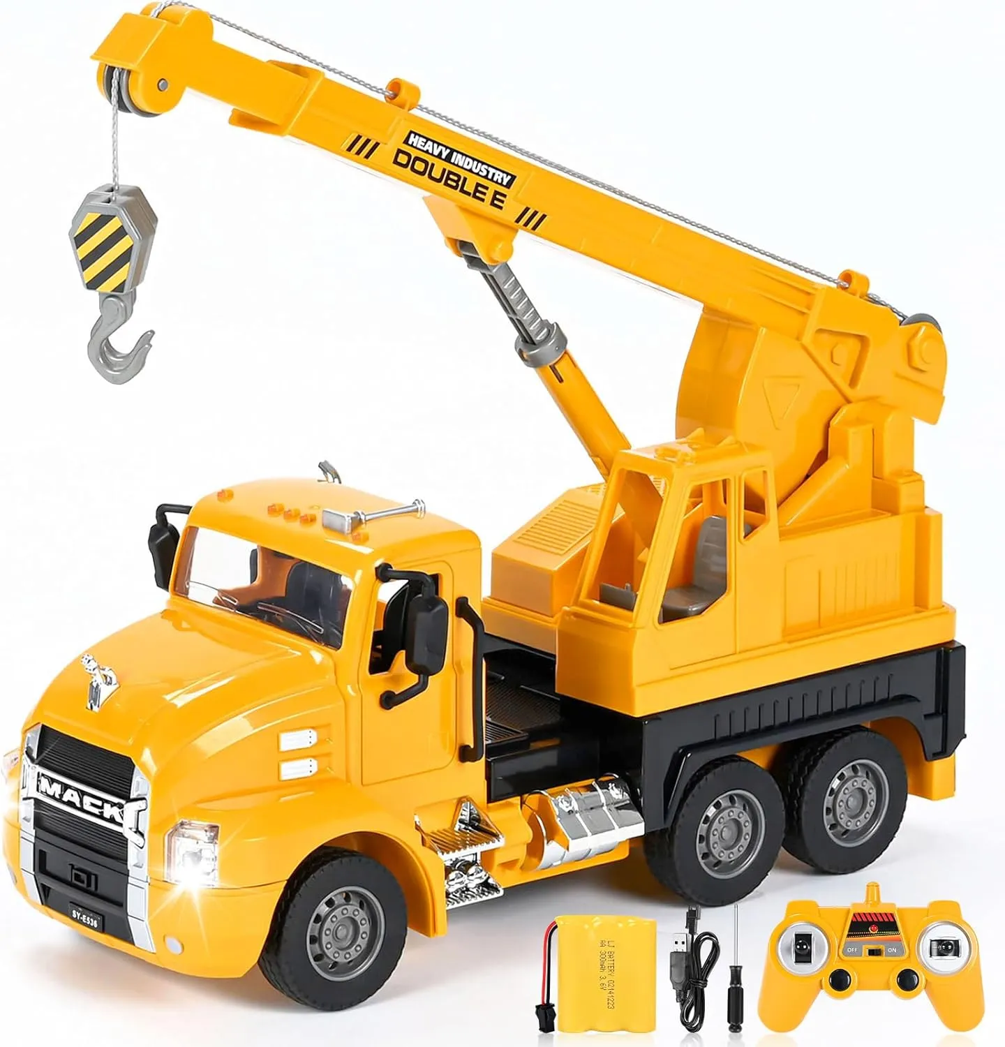 digestion garland versus (RC Crane) DOUBLE E Mack Licensed RC Crane, Remote Control Crane Construction Vehicles Toys, Crane Truck Toy for Boys, Crane Toy with Lights, Ideas Birthday/Xmas Gifts for Boys 