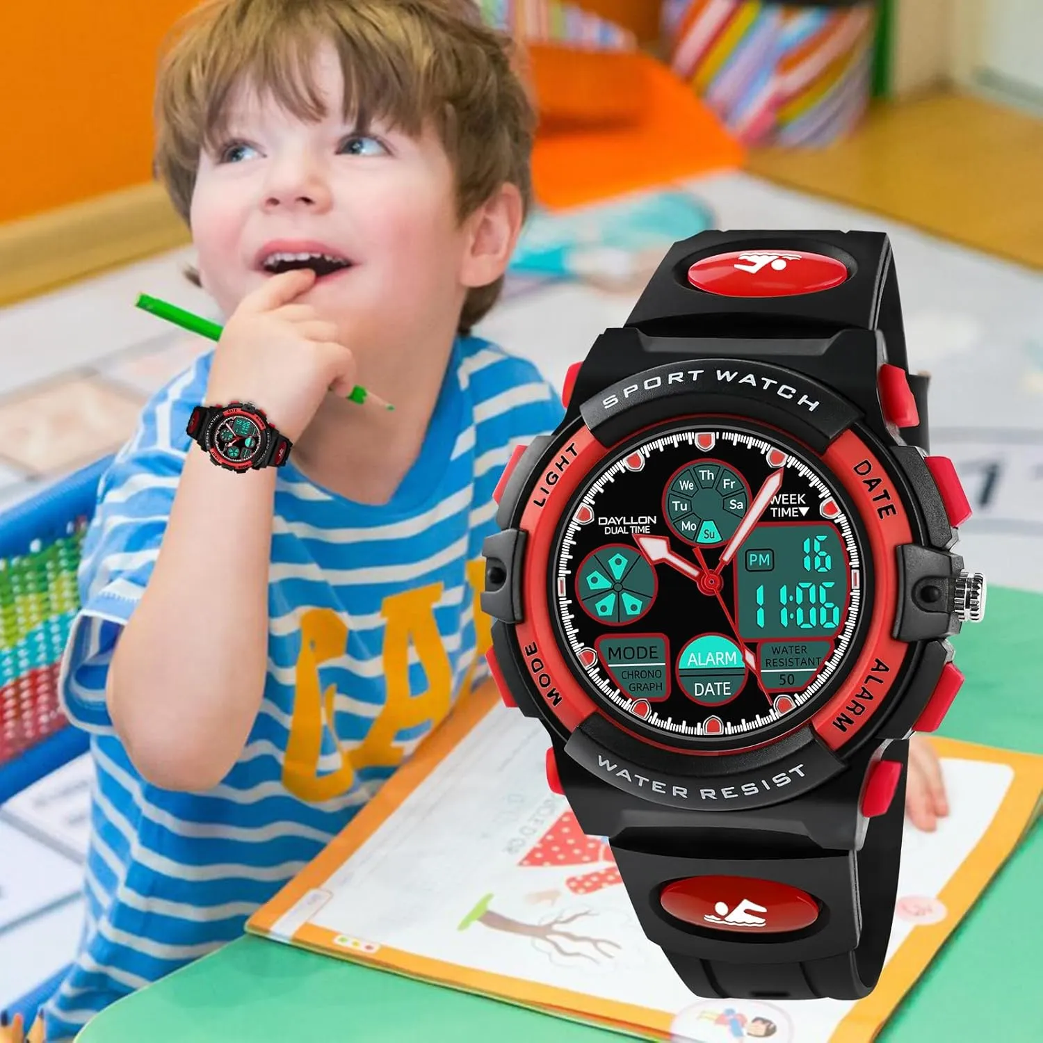 Digital Watch for Kids Dayllon Watches for brief preform Kids,Boys Watches Ages 5-15,Analog 