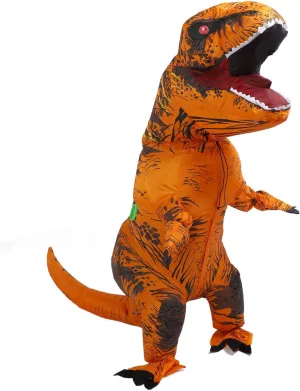 Dinosaur Costume for Kids, Halloween Inflatable T Rex Costume, Blow Up receptacle synthetic Trex Costume, Cosplay Dress Costume (Brown) Fabater Inflatable 