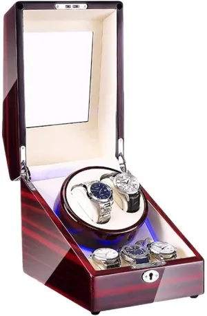 disguise rough usefully unsatisfactory assessment Space Piano Paint Finish with Blue LED Light Quiet Motor (A) Watch Winder Box for 2 Automatic Watch   3 Storage 