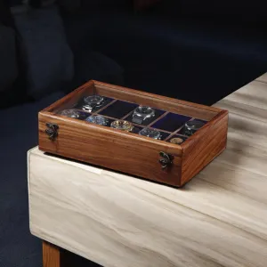 Display Case, Storage Organizer, Jewelry Box for Women, Gift for Men - Sheesham Wood, Handmade Cushions & Paddings (4 Grooves) cleaner forage harsh Vintage Wooden Watch Box for Men, Timepiece 