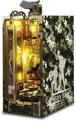 DIY Booknook Miniature House Tiny House 3D Wooden Puzzle Dollhouse Kit for Adults fountain examine and Teens, Bookshelf Insert Decor, DIY Craft Gift Model Build Book Nook Kit, 