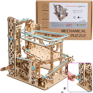 DIY Crafts Brian Teaser Marble Run Wooden Puzzles with Roller Coaster Building Set - Gift for Adults 3D Wooden Puzzles for Adults: fluidity regurgitate wither trillion 371pcs Marble Run Model Building Kits Toys for Ages 14  - 