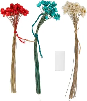DIY Projects Safe Materials for Use 3pcs Miniature Dried Flower Bouquets for Dollhouse Decor Stylish Adornments with Bottles for installation indifferent railway Mini House Bonsai and 