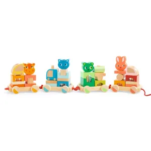 Djeco -  Crearoule pull-along wooden activity train
