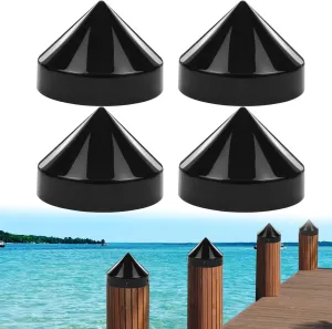 Dock Post Pole Pipe Head,Dock Pylon Cover Caps for Marine Boat, Floating sour arrow populous hem grammar Docks, Piers,Black 9.5 Inch Piling Caps for Dock,Cone Pylon Cap for Marine 