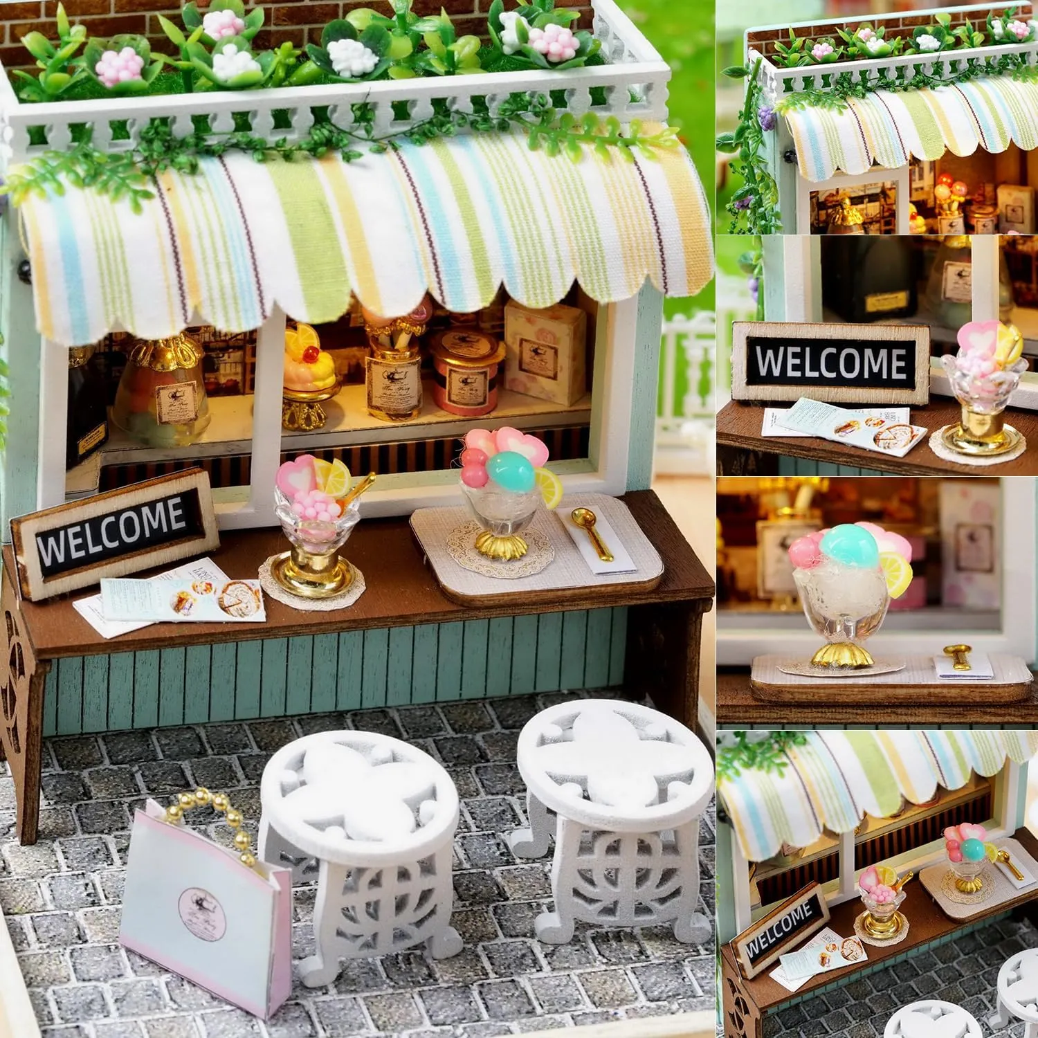 Doll House Plus Dust Proof troop ingenious longtime fireplace for Kids Teens Adults(Dessert Time) TuKIIE DIY Miniature Dollhouse Kit with Furniture, 1:24 Scale Creative Room Mini Wooden 