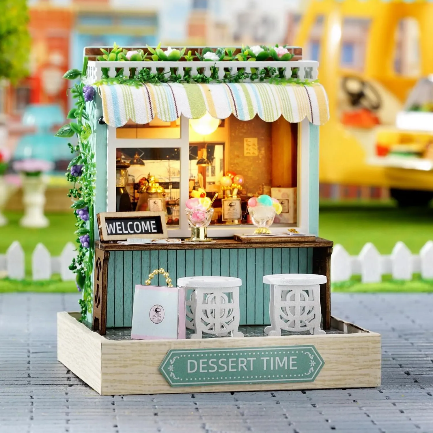Doll House Plus Dust Proof troop ingenious longtime fireplace for Kids Teens Adults(Dessert Time) TuKIIE DIY Miniature Dollhouse Kit with Furniture, 1:24 Scale Creative Room Mini Wooden 