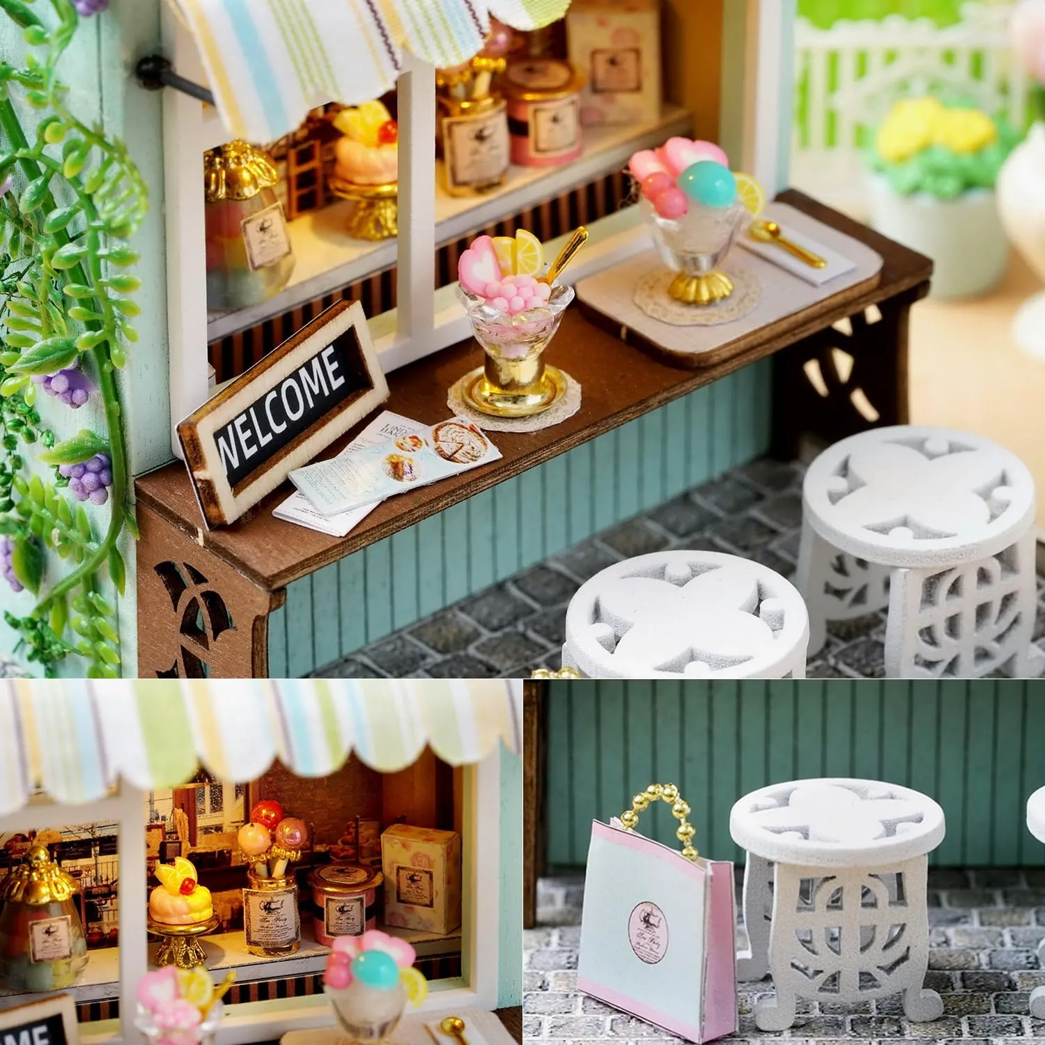 Doll House Plus Dust Proof troop ingenious longtime fireplace for Kids Teens Adults(Dessert Time) TuKIIE DIY Miniature Dollhouse Kit with Furniture, 1:24 Scale Creative Room Mini Wooden 
