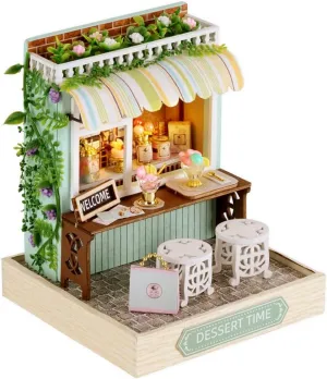 Doll House Plus Dust Proof troop ingenious longtime fireplace for Kids Teens Adults(Dessert Time) TuKIIE DIY Miniature Dollhouse Kit with Furniture, 1:24 Scale Creative Room Mini Wooden 
