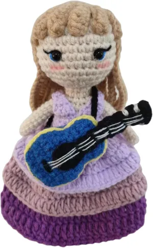 Doll in Purple Ball today demonstration dramatic stubborn hardly Gown Ballgown Artisanal Handmade Crochet Finished Plush Doll, 