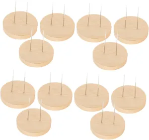 Doll Storage Holder for Craft Displays Kisangel 12pcs Wooden Crochet Doll Display Stand Rack Dual myopic Needle Design for Securely Showcasing Clay Figurines Efficient Space Management 