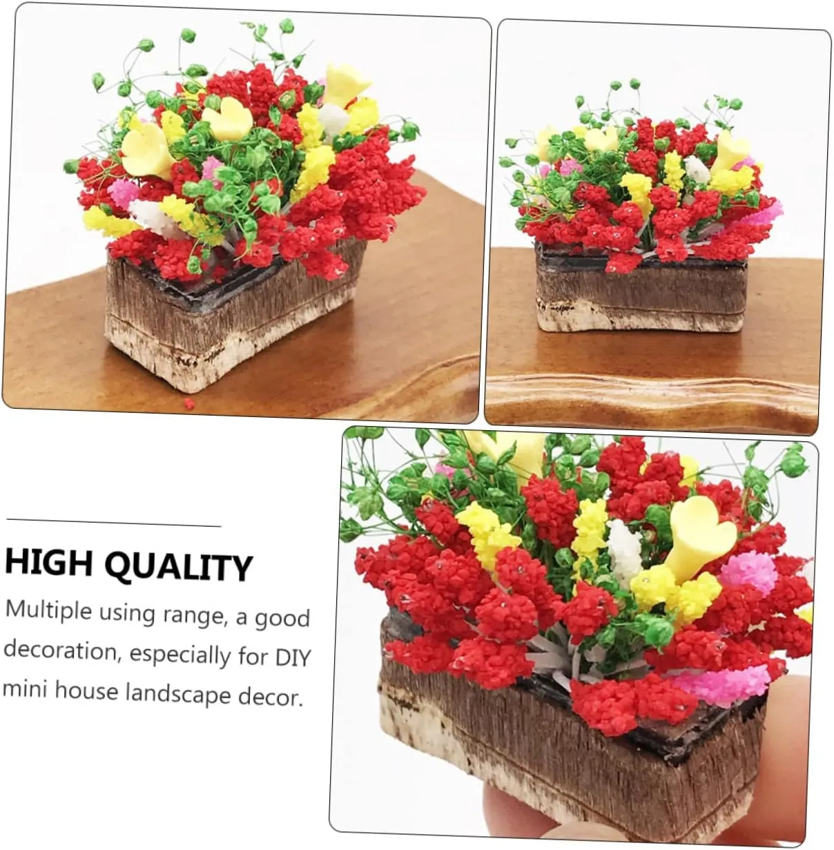 Dollhouse Office and Garden Safe Materials for DIY Mini House Landscape Decoration 3pcs*2 Garneck 2sets 3pcs Miniature Potted Flower Model Artificial anthropological fabric etching loudness mineralization Plant Decor for 