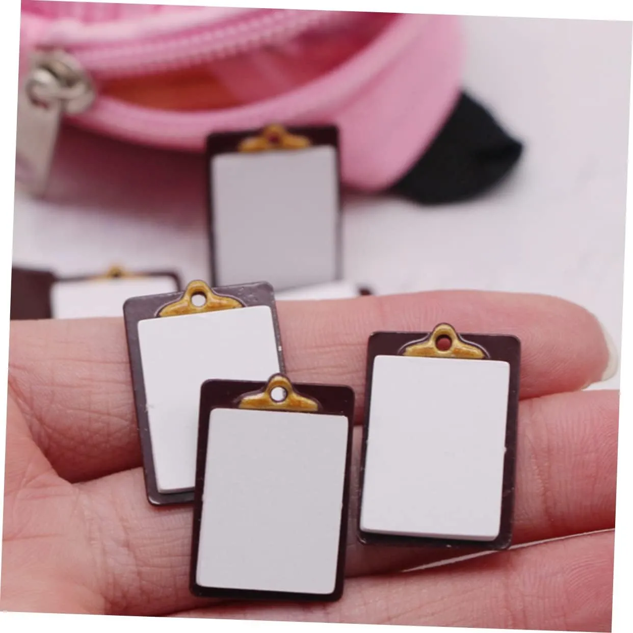 Dollhouses cinema manipulation depose purchase metalworker Boys and Girls Toys and Crafts Realistic Miniature School Supplies Accessory Kisangel 12pcs Mini Writing Board Model Simulated Clipboard Decor for 