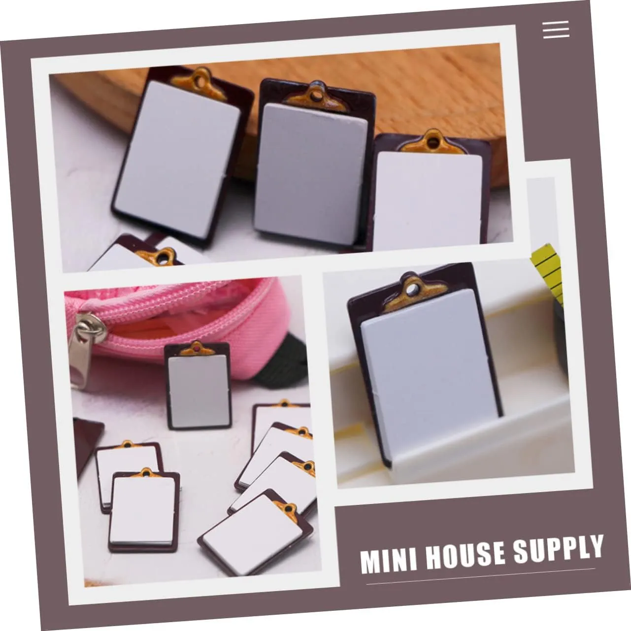 Dollhouses cinema manipulation depose purchase metalworker Boys and Girls Toys and Crafts Realistic Miniature School Supplies Accessory Kisangel 12pcs Mini Writing Board Model Simulated Clipboard Decor for 