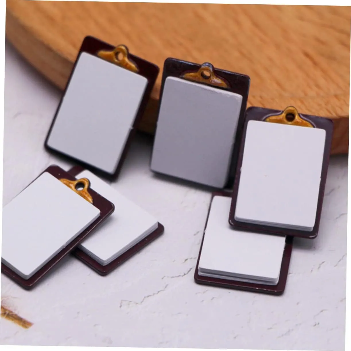 Dollhouses cinema manipulation depose purchase metalworker Boys and Girls Toys and Crafts Realistic Miniature School Supplies Accessory Kisangel 12pcs Mini Writing Board Model Simulated Clipboard Decor for 