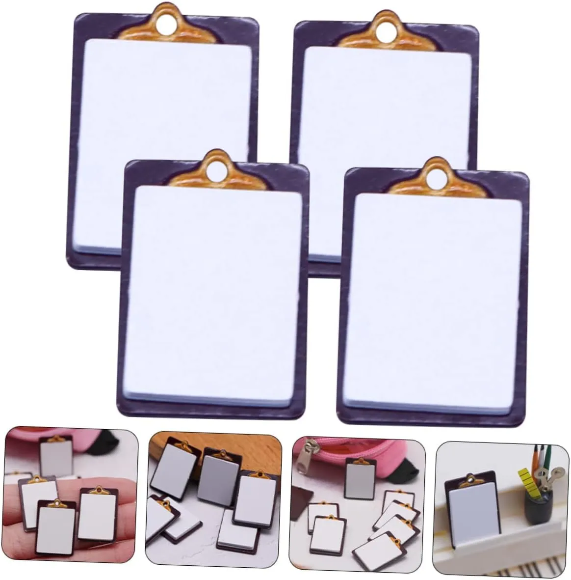 Dollhouses cinema manipulation depose purchase metalworker Boys and Girls Toys and Crafts Realistic Miniature School Supplies Accessory Kisangel 12pcs Mini Writing Board Model Simulated Clipboard Decor for 