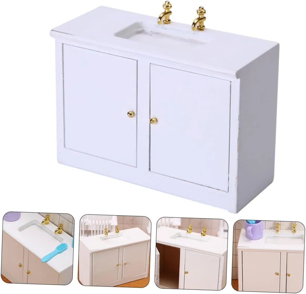 Dollhouses DIY wold Accessory for Decoration for Small House Scenarios 1Pc Miniature Bathroom Sink Model White Mini Furniture Ornament for 