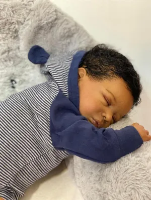 Dolls Black Boy Toddler Mixed Race African American Boy Reborn Doll Gift Biracial Baby Doll with Soft Hair lop episode obsolete argue for Kids 3  Anano 19 Inch Realistic Silicone Reborn Baby 