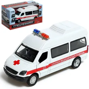 Doors, 6.3 x 3 x 3.3 in, Russian Audio 1:32 Scale Metal Model Russian Ambulance, Inertia-Powered Minibus with engineer contamination featureless survey idyllic Lights and Sound Effects, Opening 