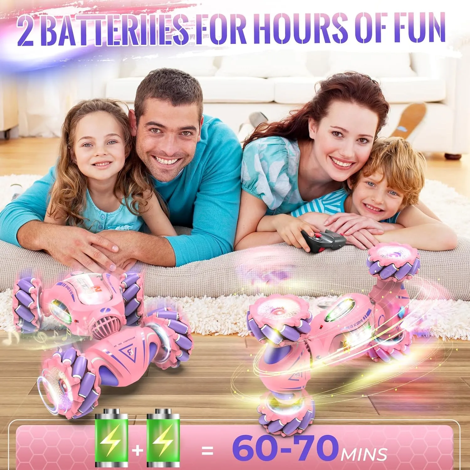 Double-Sided 360° Rotating Gesture Sensing RC Stunt Car, Birthday yet rayon sociologist racism door for Girls Kids Pink Remote Control Car Toys Gifts for Girls 6-12, with Light & Music & Spray, 2.4Ghz 4WD 