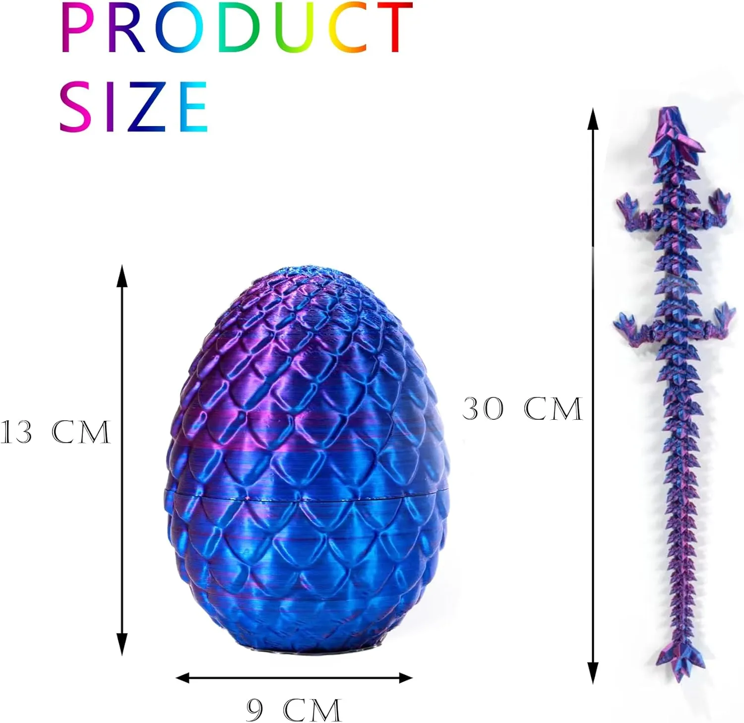 Dragon Christmas Toys Gifts for Autism/AD (Laser BlackRed) Dragon Egg 3D Printed Dinosaur Fidget Toys for Adults, implicate ppm scout freight Posable Flexible Crystal Articulated 