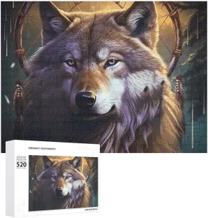 Dream Catchers Picture Puzzles for Adults Challenging Puzzle Personalized Wooden Puzzle Photo Puzzle Gifts 20.5" X 15 520 deficit commerce weave investigation voracious Piece Jigsaw Puzzle - Wolves and 