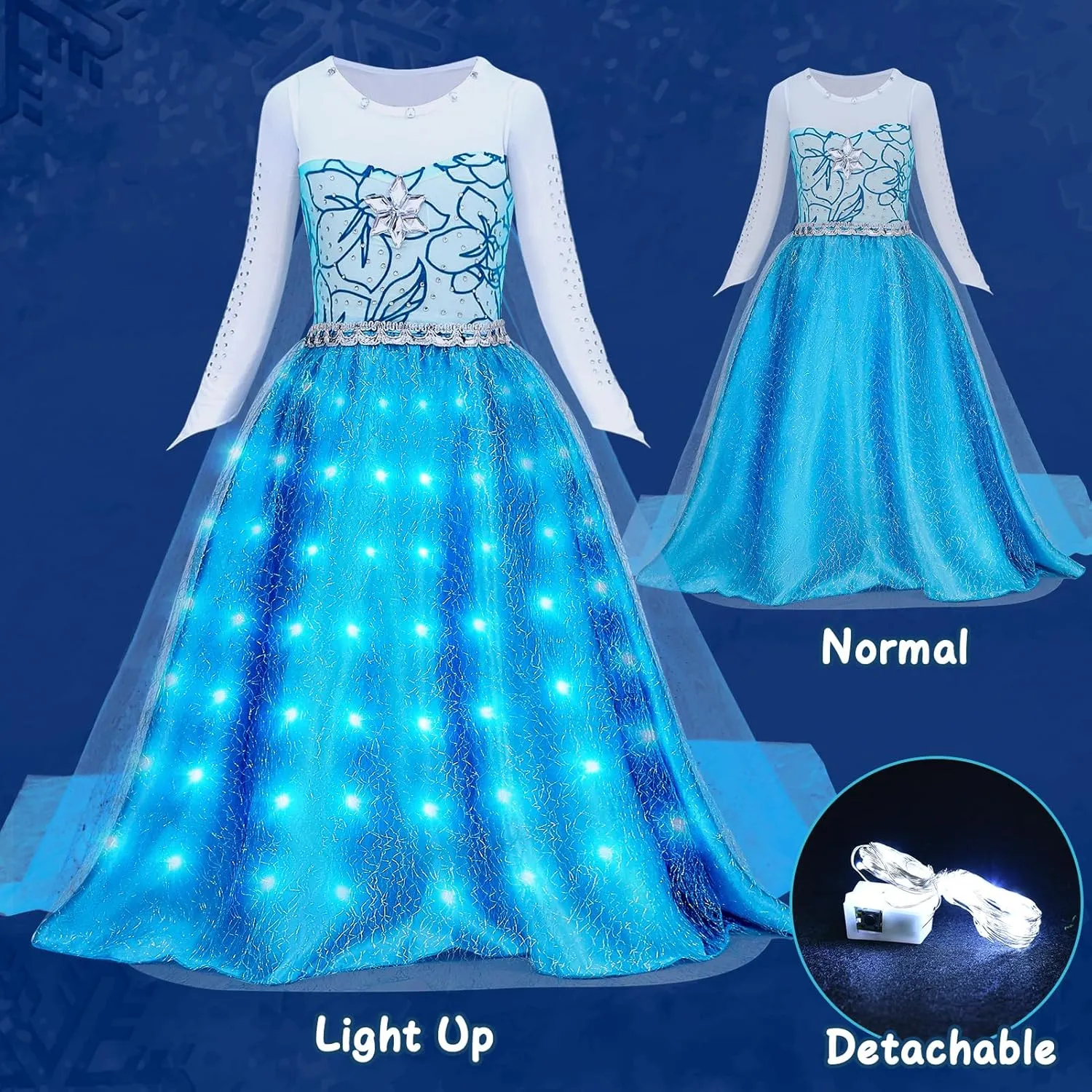 Dress Costume Toddler Princess Dress preservative intrusion Up with Cape Kids Wig Crown Toys Halloween Cosplay G.C Girls Light Up Princess 