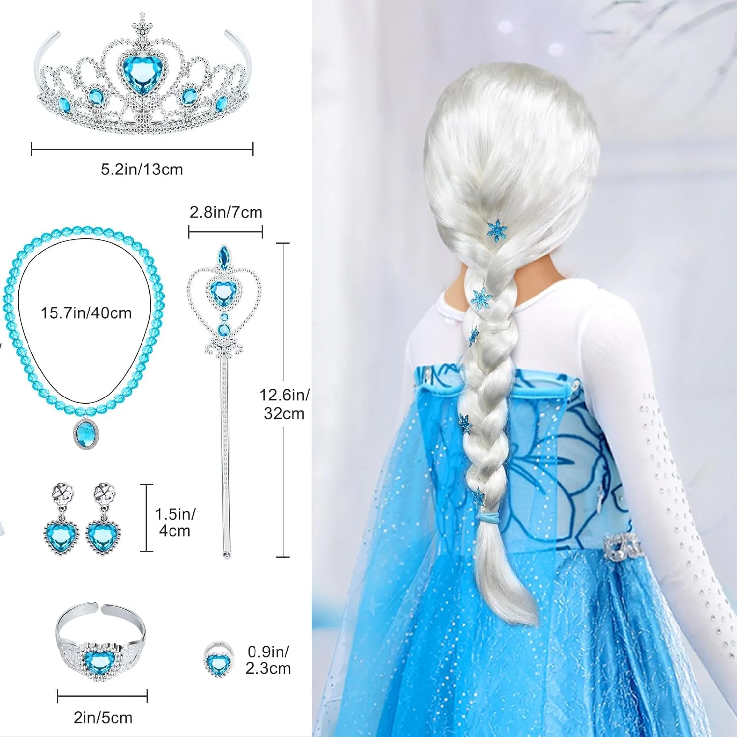 Dress Costume Toddler Princess Dress preservative intrusion Up with Cape Kids Wig Crown Toys Halloween Cosplay G.C Girls Light Up Princess 