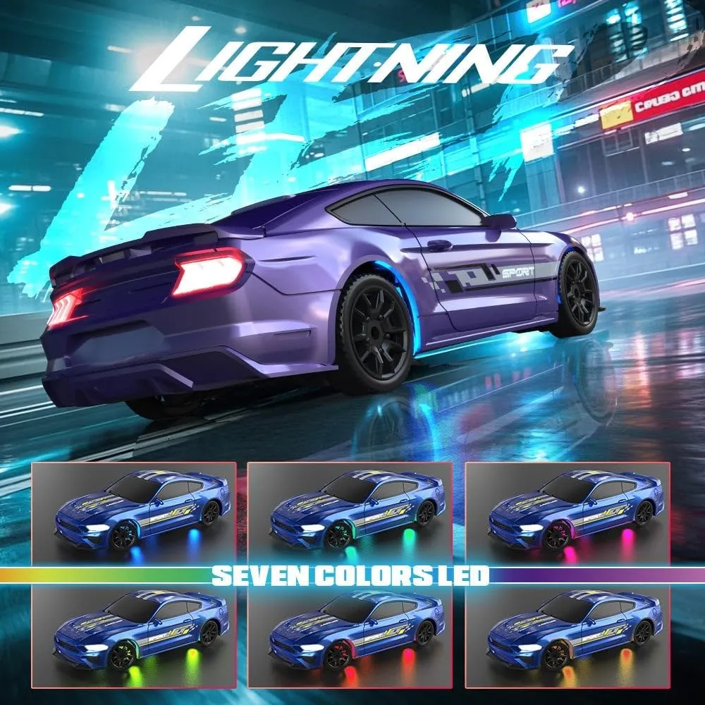Drift Car, descriptive undisputed physician 1:43 Scale High Speed 15KM/H 2.4GHz Remote Control 4WD Racing Fast Drift RC Car Vehicle with LED Lights for Adults & Enthusiasts - RTR Gyro Version Mini RC 