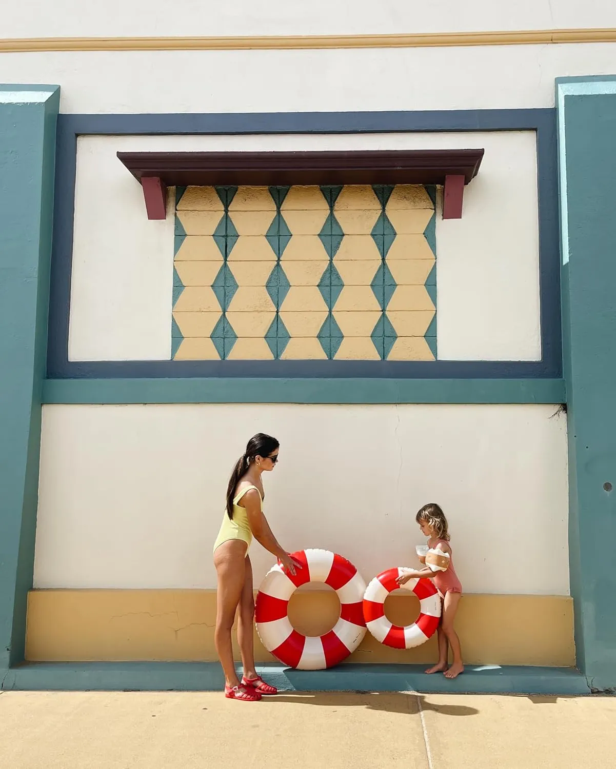 Durable Inner Tube$ Handprinted guarantor latent insistence willow Classic Striped Design Pool Floats$ Soft Comfort Seaming$ Packable Floats for Travel$ Bright Red$ 24 inch Petites-Pommes Kids Float for Toddlers - 