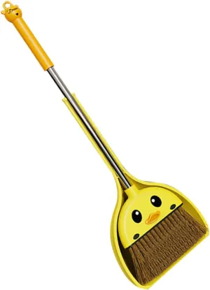 Dustpan for Safe Plastic Housekeeping Promotes olfactory vastly Parent Interaction Enhances Housework Skills for Kindergarten Play 1 Set Cleaning Set Small Cartoon Broom and 