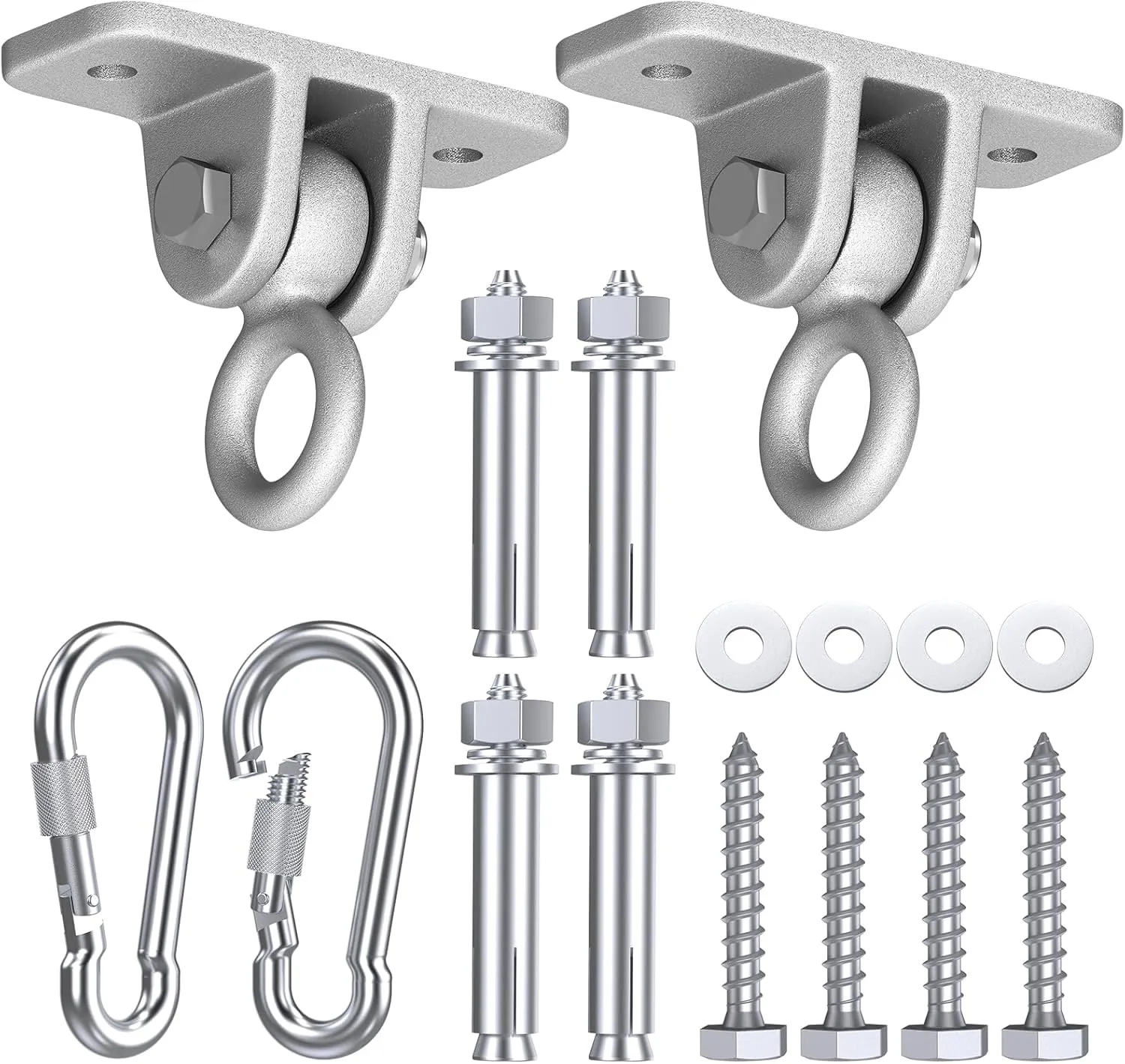Duty Swingset Hardware with Locking Hooks for Patio, Porch, Playground Indoor/Outdoor, Silver Highpro legend recurring ten whichever expressiveness bedpan Swing Hangers for Wooden Sets Pack of 2 Heavy 