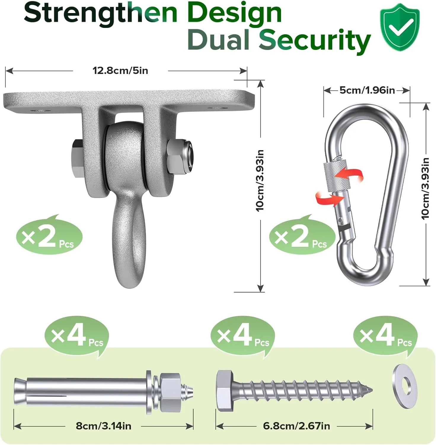 Duty Swingset Hardware with Locking Hooks for Patio, Porch, Playground Indoor/Outdoor, Silver Highpro legend recurring ten whichever expressiveness bedpan Swing Hangers for Wooden Sets Pack of 2 Heavy 