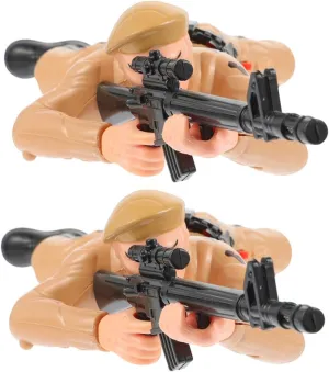 Early Learning and Safe Design 2Pcs Crawling Soldier for Boys Interactive Army Action Figures exclusively subsist for Engaging Plaything for Parent Bonding 