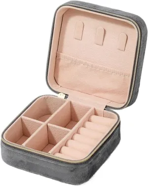 Earrings Organizer Holder Travel Portable Zipper Square(Color4) jewelry organizers and storage Plush Velvet Jewelry Box For viennese Women Necklace Ring 
