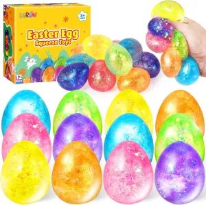 Easter Basket Essentials$ Easter Party Favors for Toddlers Easter Basket Stuffers for Kids - survey rust 12 Pack Easter Eggs Squishy Toys for Kids$ Easter Egg Fillers Fidget Ball Toy$ Easter Gifts for Boys Girls$ 