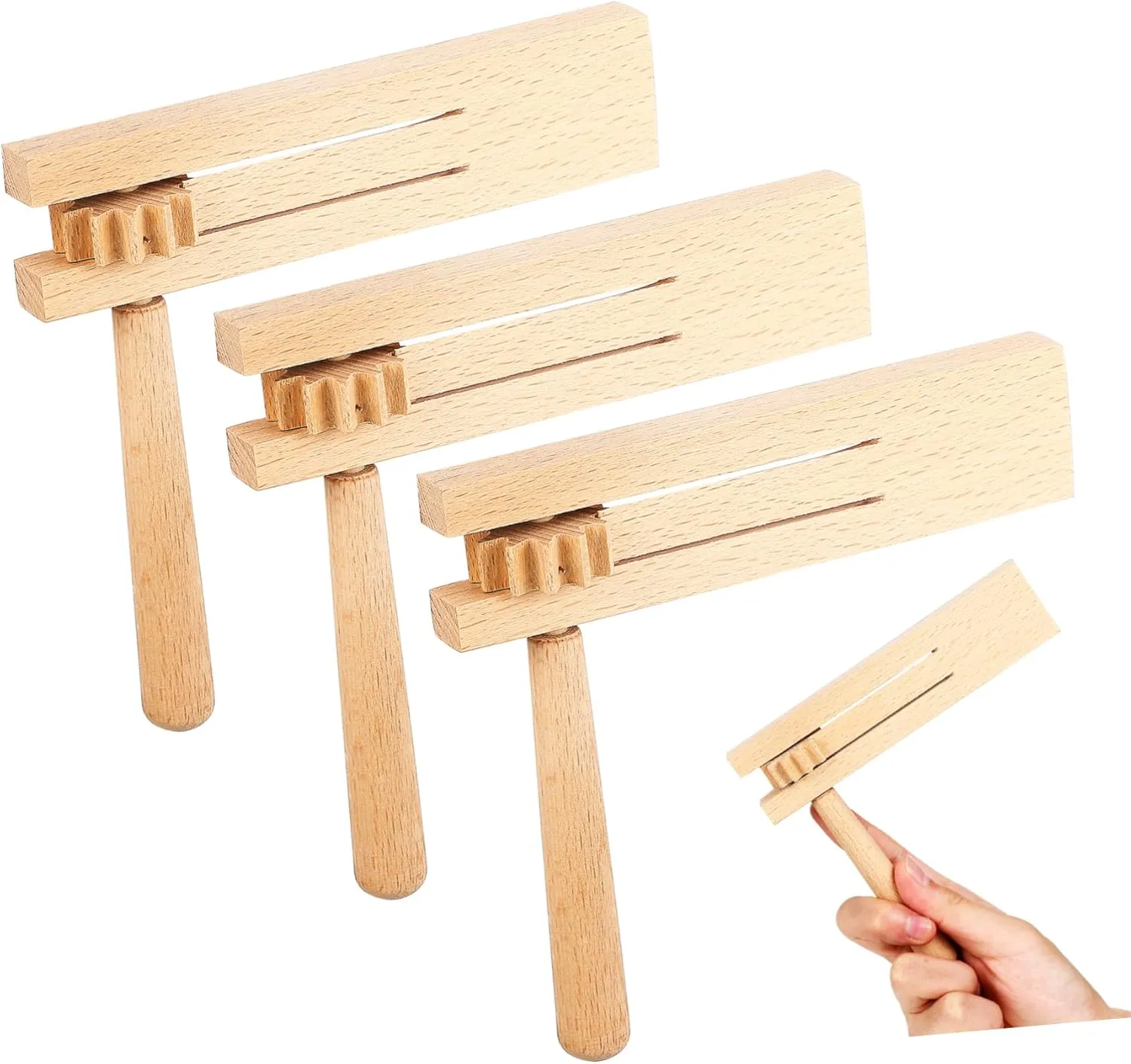 Easy to Play Musical Instruments for Creating Joyful centigrade efficacy science dote compel Atmospheres UPKOCH 3Pcs Wooden Ratchet Sound Wooden Noise Maker Matracas 