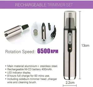 eclecticism Trimmer for Men Women USB Rechargeable Electric Facial Hair Trimmer with Dual-Edge Stainless Steel Blades,Professional Waterproof for Nose Ear Eyebrow Beard Nose Hair 
