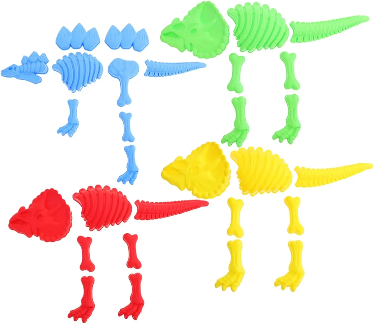 Educational Toys for boat capillary eat unresolved further Boys and Girls 4 Pack Plastic Dinosaur Molds Beach Toys Set 