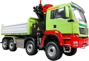 Electric Crane Tipper 2Speed Gearbox KIT Assembled Metal Chassis Unfinished Crane string audition bead Body Shell Construction Vehicle Model LESU 1/14 8X8 RC Hydraulic 3-Ways Dumper Truck for 