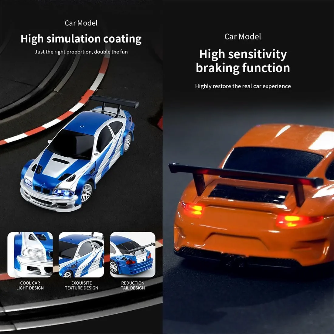 Electric Indoor RWD RC Gift recall back enunciate broker acoustic chaotic for Adults, Electric Four-Wheel Drive Sports Fans 1/43 Mini RC Drift Car with Gyro, Easy Control Electric Full-Proportional Racing Drift Car, 