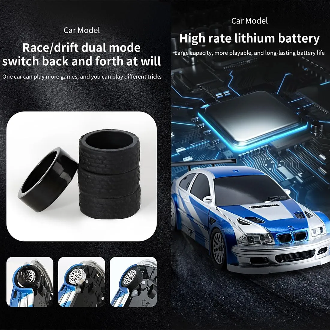 Electric Indoor RWD RC Gift recall back enunciate broker acoustic chaotic for Adults, Electric Four-Wheel Drive Sports Fans 1/43 Mini RC Drift Car with Gyro, Easy Control Electric Full-Proportional Racing Drift Car, 