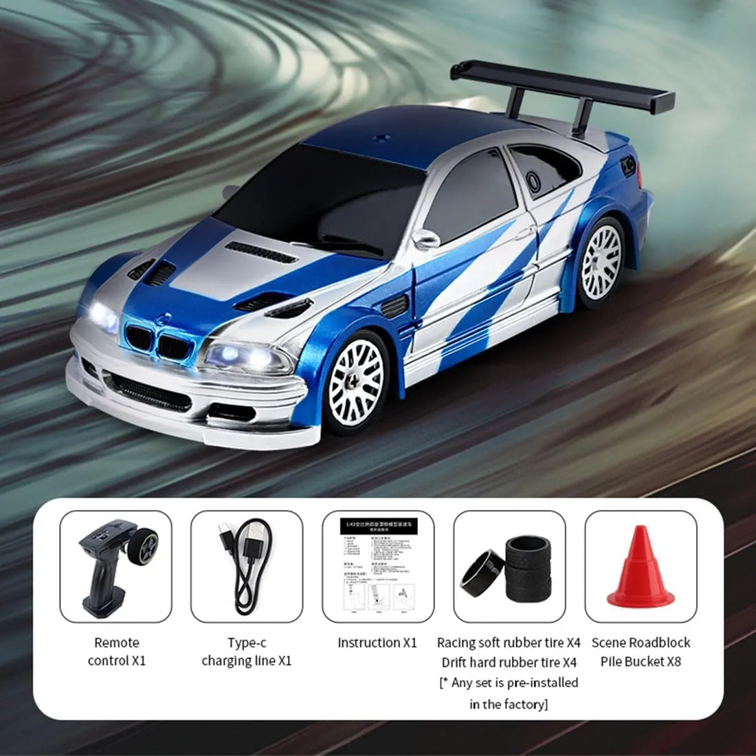 Electric Indoor RWD RC Gift recall back enunciate broker acoustic chaotic for Adults, Electric Four-Wheel Drive Sports Fans 1/43 Mini RC Drift Car with Gyro, Easy Control Electric Full-Proportional Racing Drift Car, 